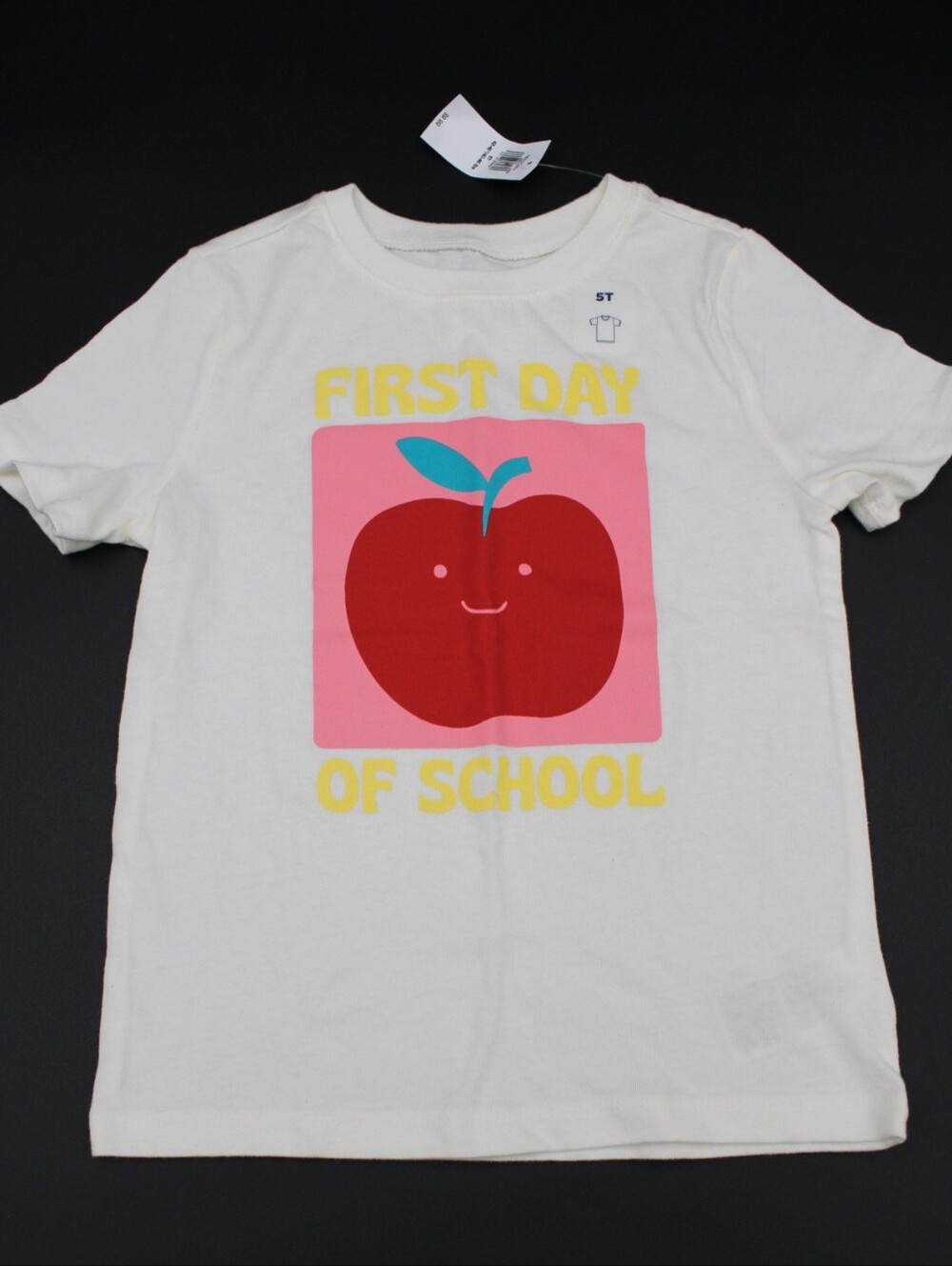 Old Navy Girls 5T “First Day of School” Apple Tee